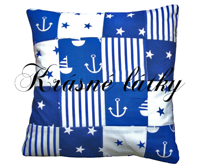 Hvězdy modré na bílé - 100% bavlna, š. 160 cm, 140 g/m2