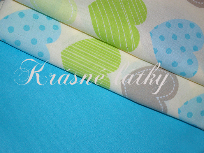 Srdíčka zelené provedení - 100% bavlna š. 160cm 125gr m2