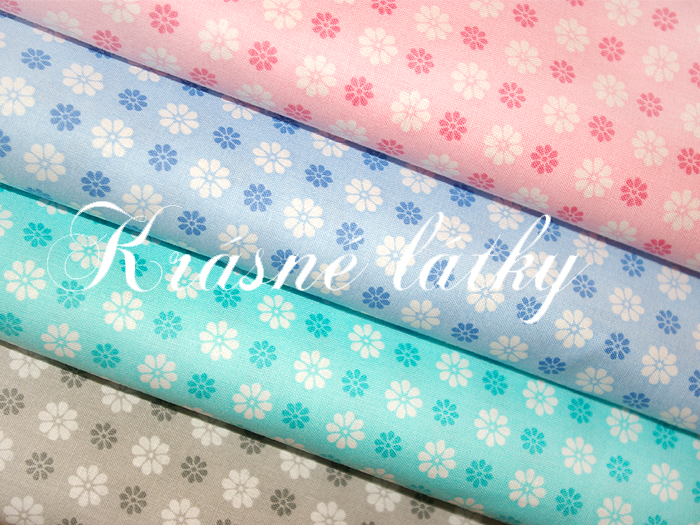 Drobná kytička, 100% bavlna, světle růžový podklad, šíře 140cm