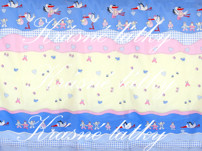 Čáp modrá - bavlněné plátno