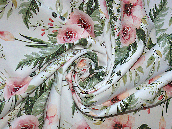 Divoká růže  - 100% bavlna, š. 160 cm bavlna, 130 g/m2