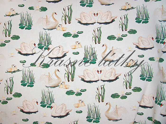 Labutě - 100% bavlna, š. 160 cm, 150 g/m2