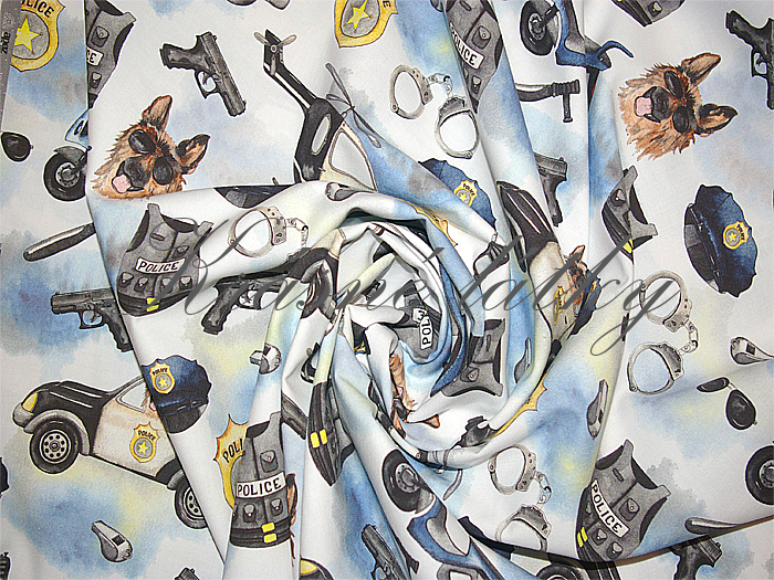 Policie - 100%  bavlna, š. 160 cm,  150 g/m2