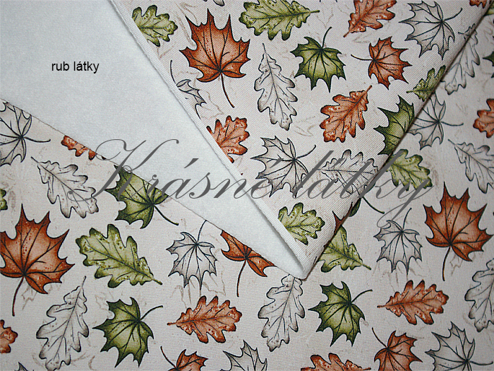 Javorové listy - 97 % bavlna, 3 % elastan, š. 155 cm, 290 g/m2