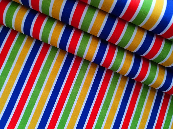 Bavlna barevné pruhy mix, dětské látky metráž