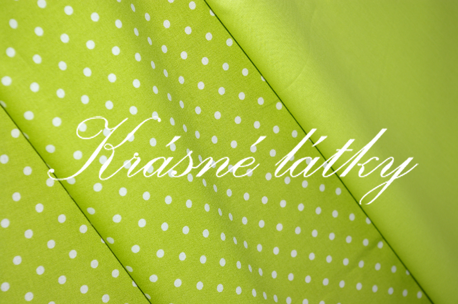 8mm Puntík na zeleném podkladu, š. 140, 140 g/m2