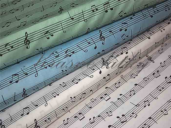 Bavlněná látka bílé noty v metráži - 100% bavlna, š. 160 cm, 120 g/m2, látky metráž