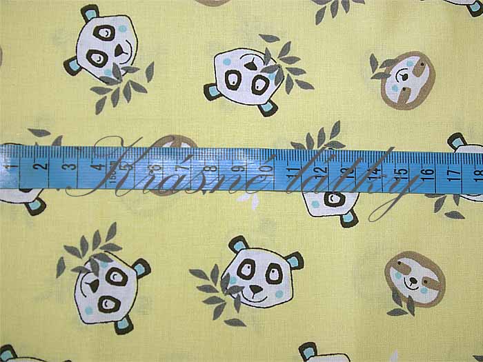 Bavlna zvířátko panda - 100% bavlna, š. 150 cm, 115 g/m2, látky metráž