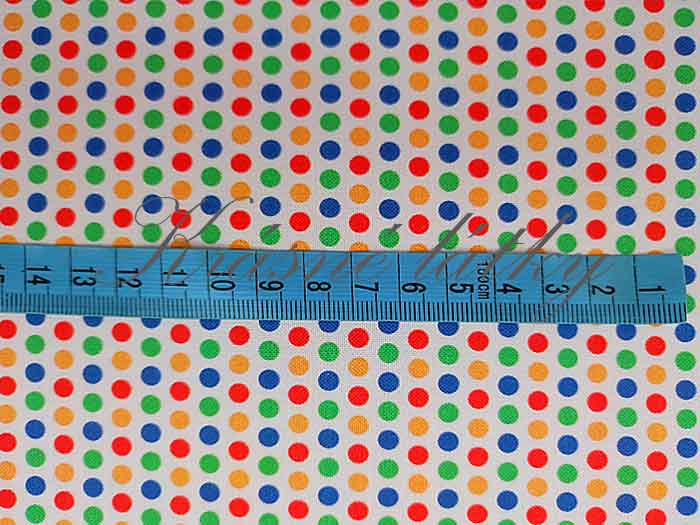 Bavlna puntíky mix, dětské látky metráž