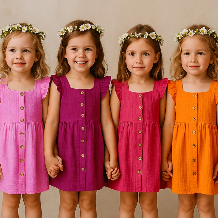 Mušelínové látky růžové, dětská látka metráž, bavlna