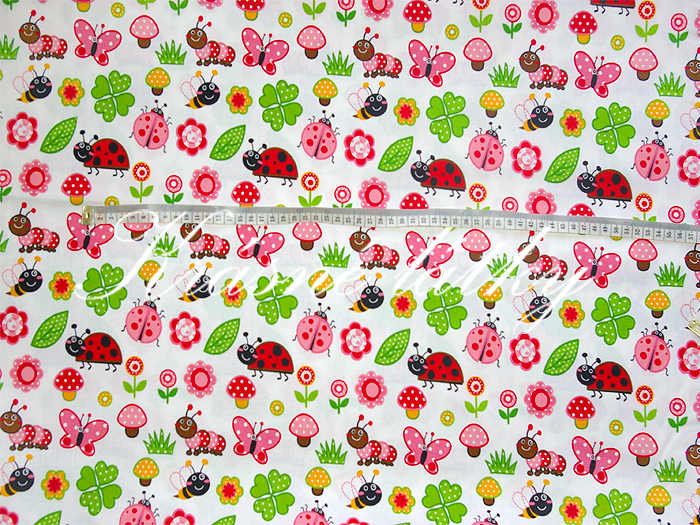 značková metráž v pěkné kvalitě drobný vzor Na louce - š. 160 cm 100% bavlna růž.