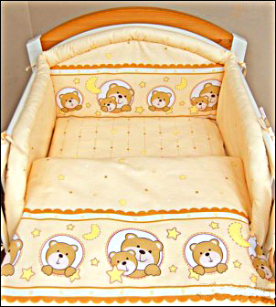 Medvídek HEZKÉ SNY - okrový - 100% bavlna, š. 160 cm, 120 g/m2