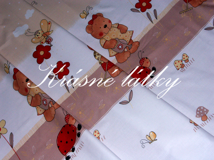 Pohádkový medvídek a vochomůrka 1 - bavlněné plátno