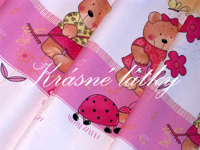 Pohádkový medvídek a vochomůrka 3 - bavlněné plátno