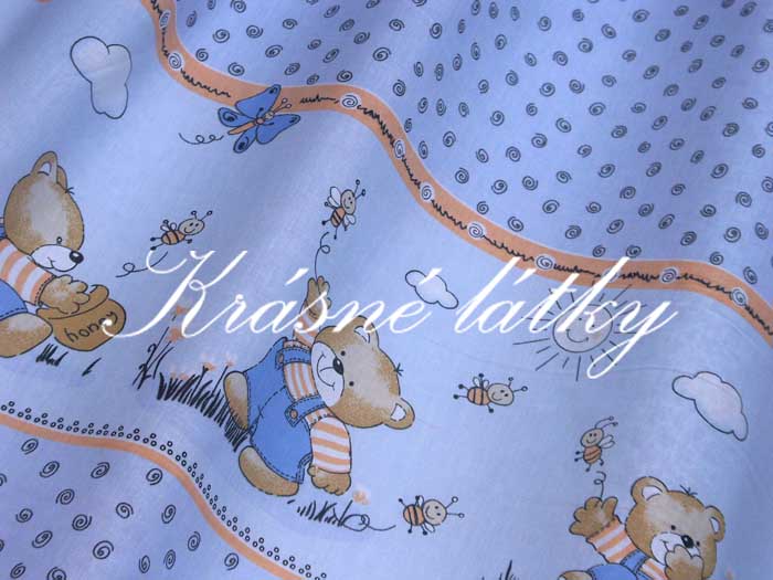 Vyprodáno Medvídek a včelky -  bavlněné plátno