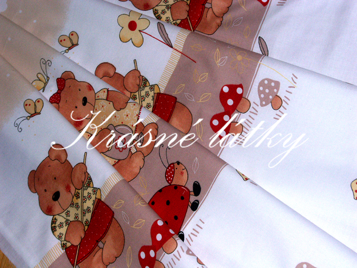 Pohádkový medvídek a vochomůrka 1 - bavlněné plátno