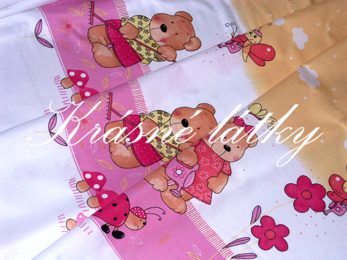 Pohádkový medvídek a vochomůrka 3 - bavlněné plátno