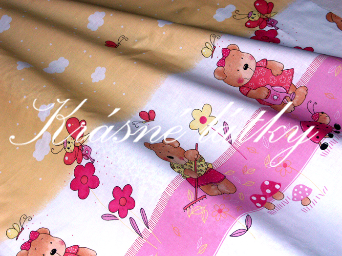 Pohádkový medvídek a vochomůrka 3 - bavlněné plátno