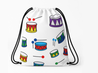 Stahovací voděodolný batoh – vzor bubínek, 100% polyester