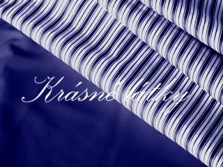 Tmavě modrý proužek - bavlněné plátno