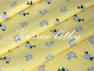 Ovečky žluté - bavlněné plátno