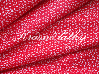 Červené květy - bavlněné plátno, 100% bavlna, š. 145 cm, 145 g/m2