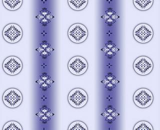 Modré ornamenty - bavlna, polyester