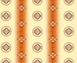 Oranžové ornamenty - bavlna, polyester