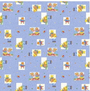 Medvídci modrá - bavlna, polyester