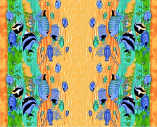 Rybičky oranžové - bavlna, polyester