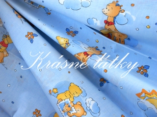 Žirafa modrá - 100% bavlněné plátno