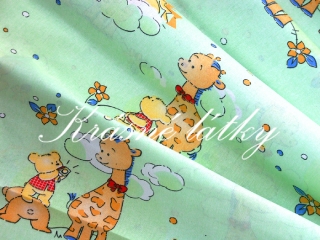 Vyprodáno Žirafa zelená - bavlněné plátno