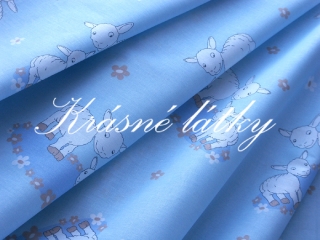 Ovečky modré - bavlněné plátno