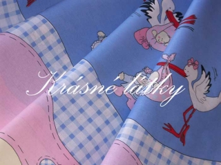 Čáp modrá - bavlněné plátno