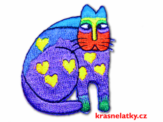 Nažehlovačka kočička v krásných zářivých barvách