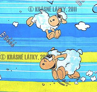 Ovečky modré - 100% bavlna 20 m