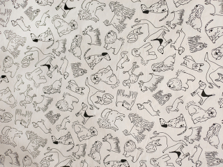 Látková omalovánka – Pejskové, bavlna pro vybarvení