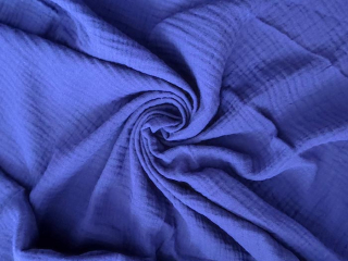 Mušelínová látka, gázovina tmavě modrá indigo – mušelín – látky – metráž