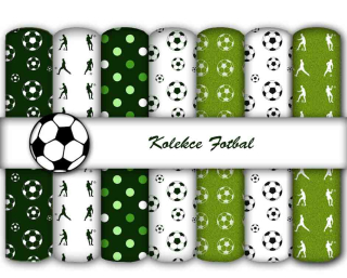 Vzorky z kolekce Fotbal 1, dětské látky metráž