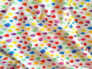 Barevné dešťové kapky, bavlněná látka, 100% bavlna, látky metráž