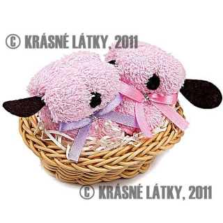 Štěňátka v dekorativním košíčku 2x - bavlněný ručník