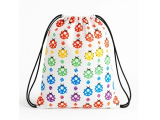 Stahovací voděodolný batoh – barevné berušky, 100% polyester