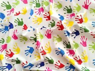 Tričkovina, úplet barevné ruce