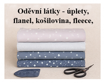 Oděvní látky – úplety, flanel, teplákovina a fleece vhodné na šití oblečení