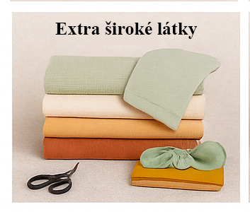 Extra široké látky – metráž 300 cm a více