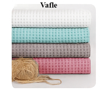 Vaflová látka z bavlny – savá a prodyšná, ideální na osušky a župany, přírodní bavlněná látka s 3D efektem